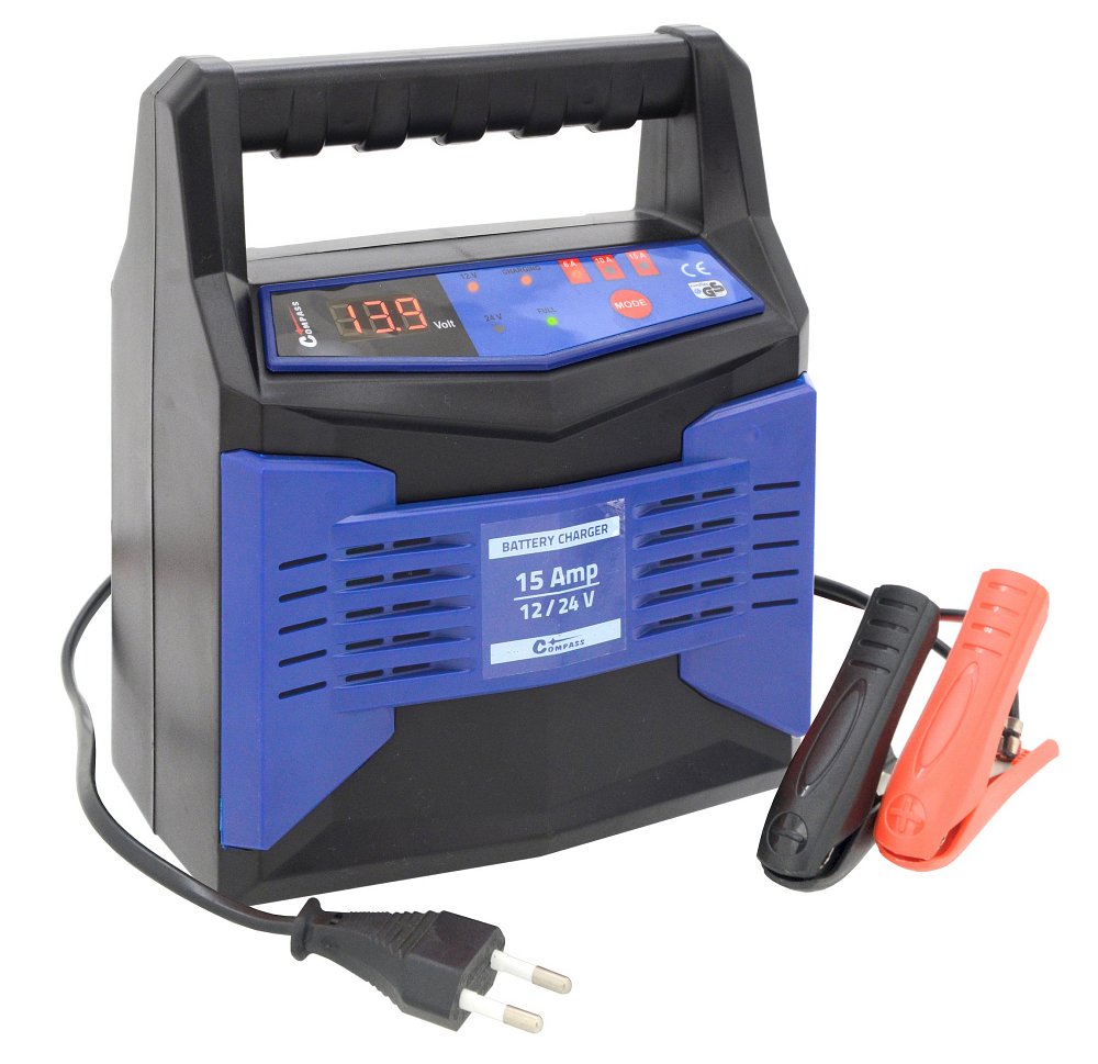 Compass Nabíječka mikroprocesor 15Amp 12/24V PB/GEL LCD display
