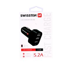 Swissten 20111200 Adaptér 3x USB 5,2A