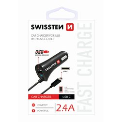 Swissten 20111500 Autonabíječka USB-C a USB 2,4A