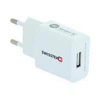 Swissten 22013308 Síťový adaptér smart IC 1xUSB 2,1A power bílý