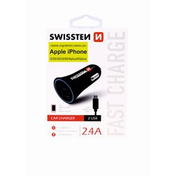 Swissten 20110905 Adaptér USB 2,4A, 2 x USB kabel micro USB+ kabel iPhone 5-8