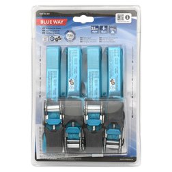 Popruh s ráčnou a háky 3,5m 4ks TÜV BLUE WAY
