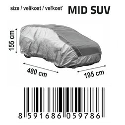 Ochranná plachta proti kroupám MID SUV 480x195x155cm