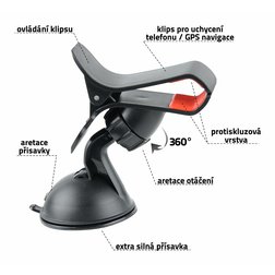 Držák telefonu / GPS na přísavku CLIPS