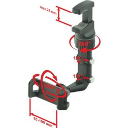 Držák telefonu / GPS s čelistí a 3D ramenem