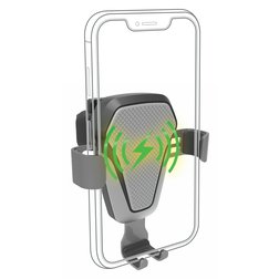 Držák telefonu LUKE-V bezdrátové nabíjení 10W silver
