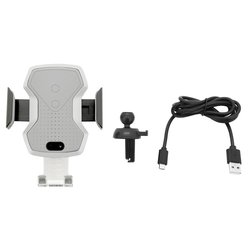 Držák telefonu LUKE-X bezdrátové nabíjení 10W silver