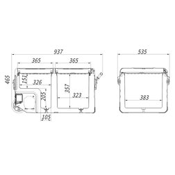 Chladící box ICE BOX DUO kompresor 75l 230/24/12V -20°C APP