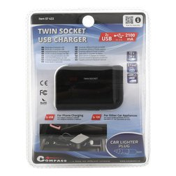 Rozdvojka 12/24V + 2x USB 2100mA