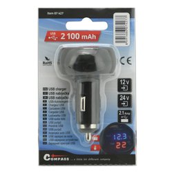 Zástrčka MULTI - USB, voltmetr, teploměr
