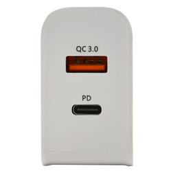 Zástrčka QUICK CHARGE 3.0 230V USB-A / USB-C 18W
