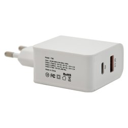 Zástrčka QUICK CHARGE 3.0 230V USB-A / USB-C 18W