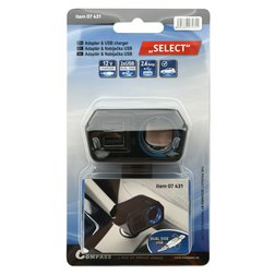 Adaptér pevný 12V + 2x USB 2400mA SELECT