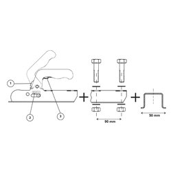 Přívěsný kloub - hranatá oj 50x50mm E homologace