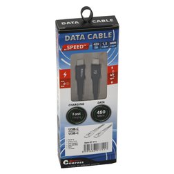 Datový a nabíjecí kabel SPEED USB-C / USB-C 480 Mb/s 1,5m