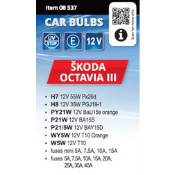 Žárovky servisní box ŠKODA OCTAVIA III H7+H8