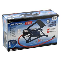 Hustilka nožní s manometrem dvoupístová