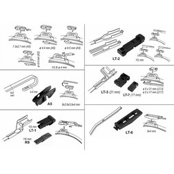 Stěrač FLAT MULTI 410mm s adaptéry