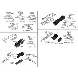Stěrač FLAT MULTI 430mm s adaptéry