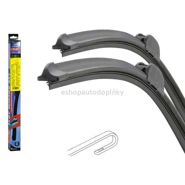 Stěrače FLAT SET (HOOK) 530+450mm
