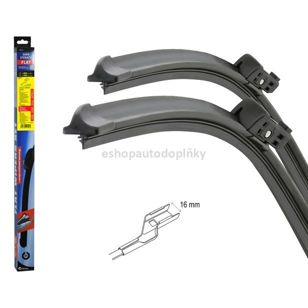 Stěrače FLAT SET (CUBE16) 660+450mm OCT IV, FAB IV, SUP III, Karoq, Kamiq, Enyaq