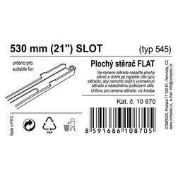 Stěrač FLAT BULK (SLOT) 21"/530mm