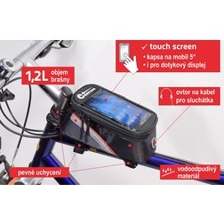 Cyklotaška nad rám přední vidlice+PHONE