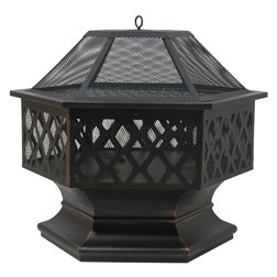 Ohniště HEXAGON copper patina s poklopem