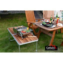 Gril na dřevěné uhlí DOUBLE 2x 38cm cestovní