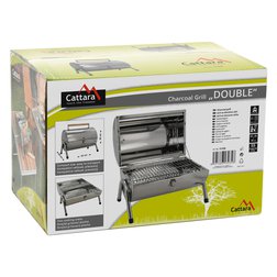 Gril na dřevěné uhlí DOUBLE 2x 38cm cestovní