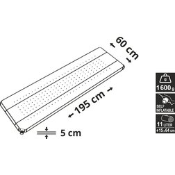 Karimatka samonafukovací 195x60x5cm modro-šedá