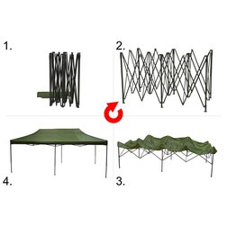 Párty stan nůžkový 3x6m zelený WATERPROOF