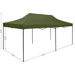Párty stan nůžkový 3x6m zelený WATERPROOF