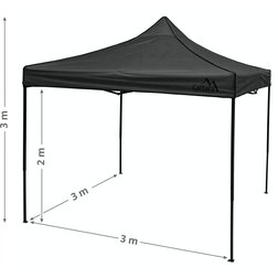 Párty stan nůžkový 3x3m šedý WATERPROOF