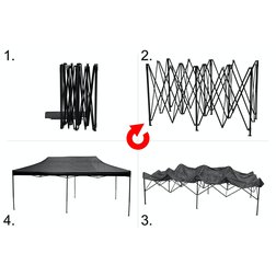 Párty stan nůžkový 3x6m šedý WATERPROOF