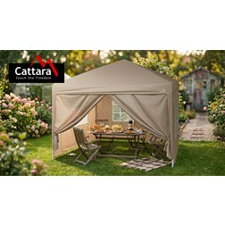 Párty stan nůžkový 3x3 m s bočnicemi PALACE béžový WATERPROOF