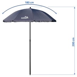 Slunečník skládací TERST 180cm šedý