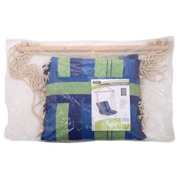 Houpací síť k sezení 95x50cm modro-zelená