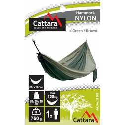 Houpací síť NYLON 275x137cm zeleno-hnědá