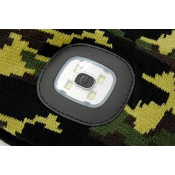 Čepice ARMY s LED svítilnou USB nabíjení