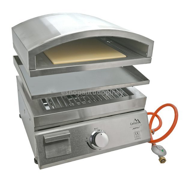 Gril plynový NAPOLI stolní + pizza pec + grilovací deska