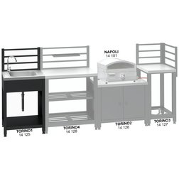 Modul stůl s dřezem TORINO 1 pro venkovní kuchyň 60x47x123cm
