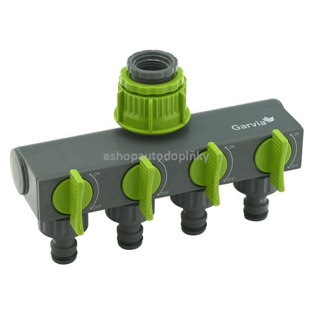 Rozdělovač hadicový pro 4 rychlospojky s uzávěrem