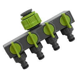 Rozdělovač hadicový pro 4 rychlospojky s uzávěrem