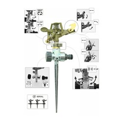 Pulzní postřikovač kovový otočný se zinkovým bodcem