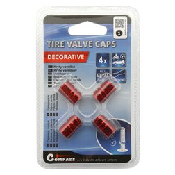 Ozdobné kryty ventilků červené 4ks