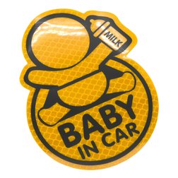 Dekor samolepící BABY IN CAR žlutý