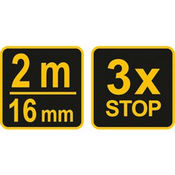 Metr svinovací 2 m x 16 mm červeno - černý