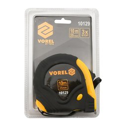 Metr svinovací 10 m x 25 mm žluto - černý