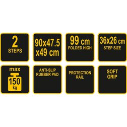 Ocelové schůdky dvoustupňové